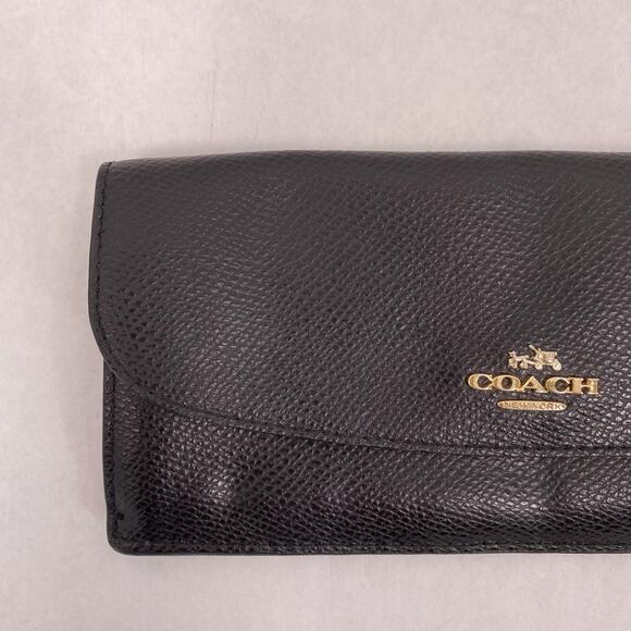 Coach Black Leather Slim Envelope Wallet - Picture 2 of 5